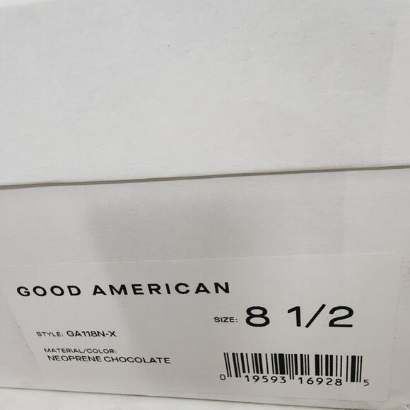 NEW Good American Chocolate Neoprene High Kickstand Heeled Ankle Boot - Picture 8 of 8